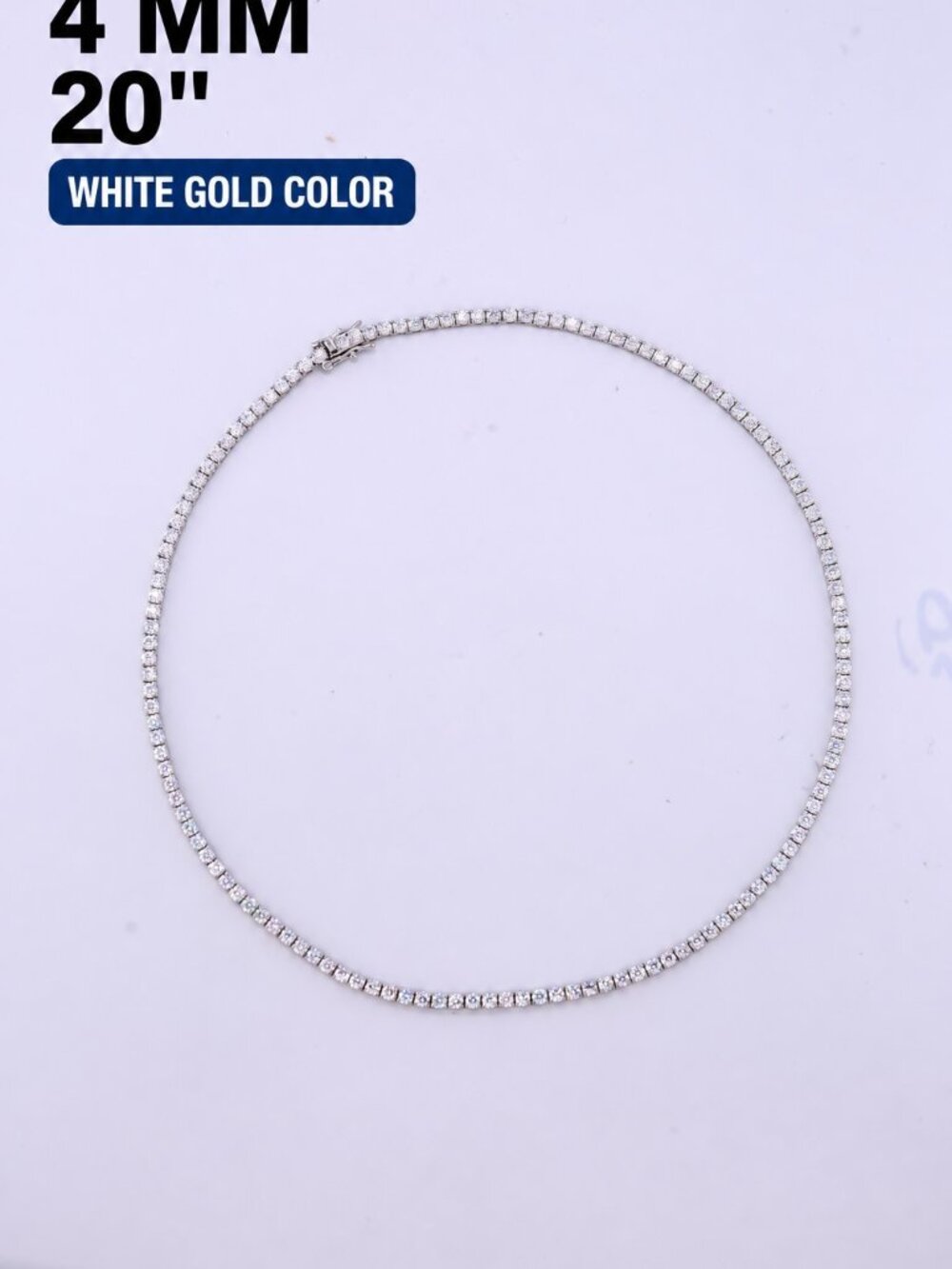 LEKANI 4mm Moissanite Tennis Necklace S925 Silver 20 in